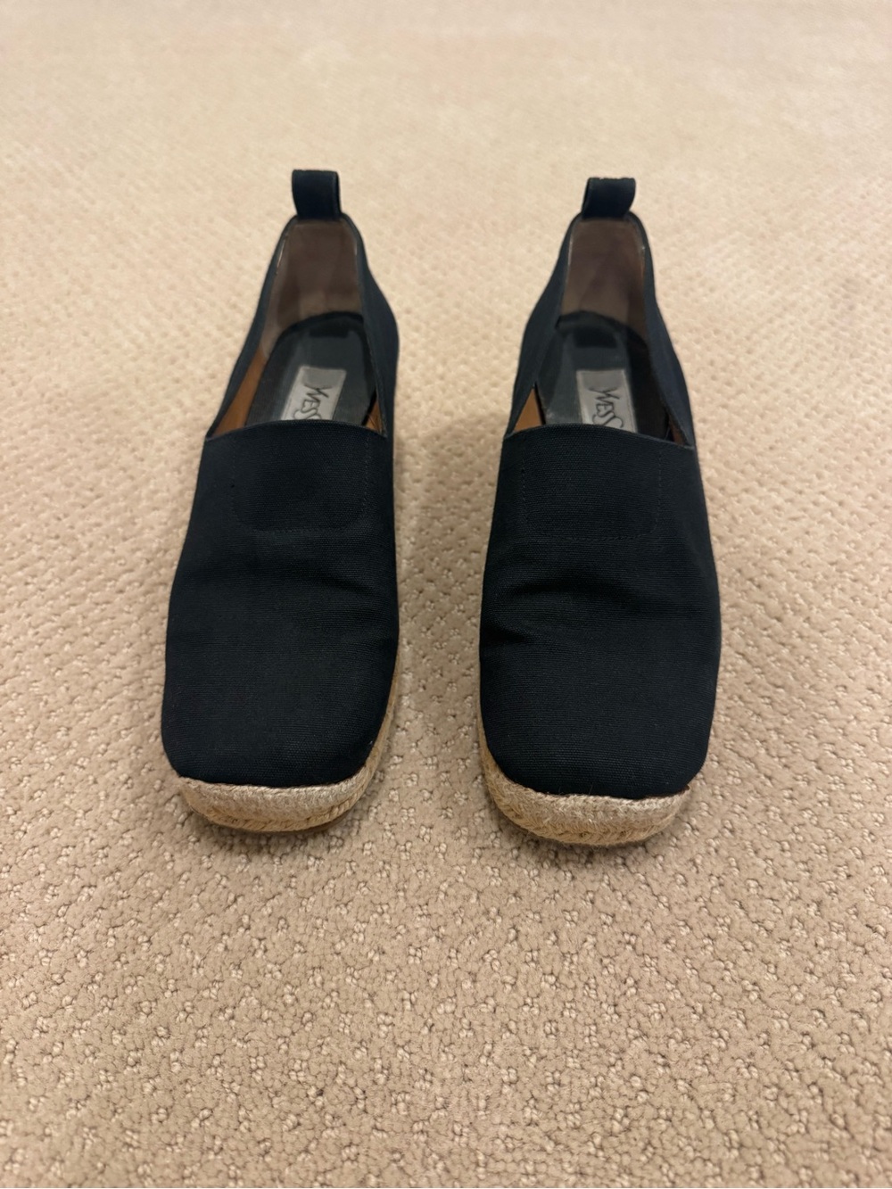 Yves Saint Laurent Black and Tan
Espadrilles with Woven Upper Size 6